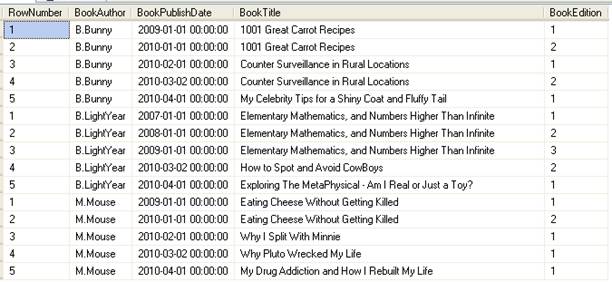Query results with partitioning