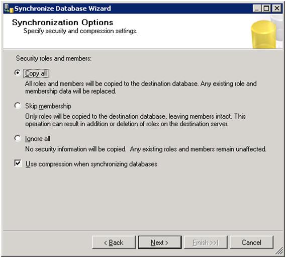 Synchronization Options