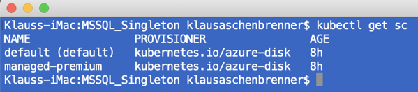 Getting the Storage Classes of the Kubernetes Cluster Getting the Storage Classes of the Kubernetes Cluster