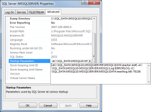 SQL Startup Parameters