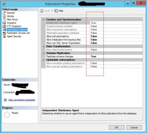 transactional replication settings