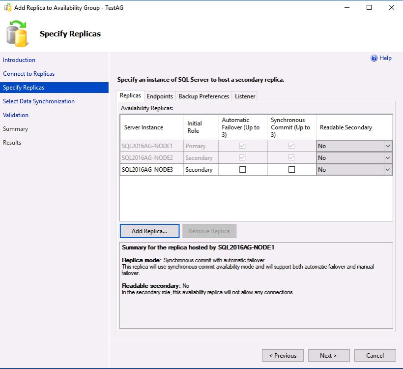 Adding a new Replica Adding a new Replica