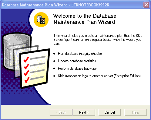 Maintenance Plans Wizard
