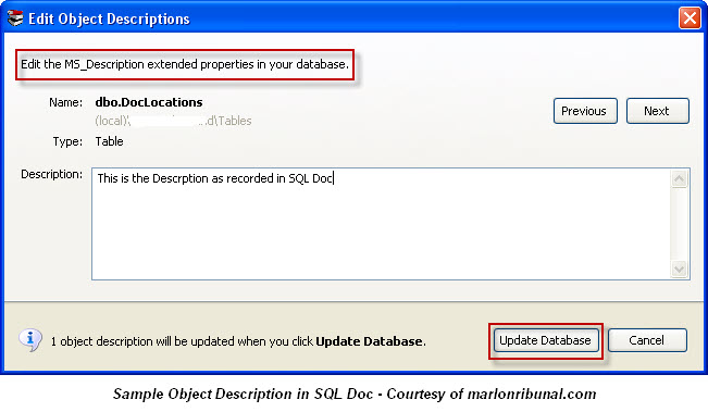 SQL Doc Edit Description Add Data To Your Extended Properties Directly From SQL Doc