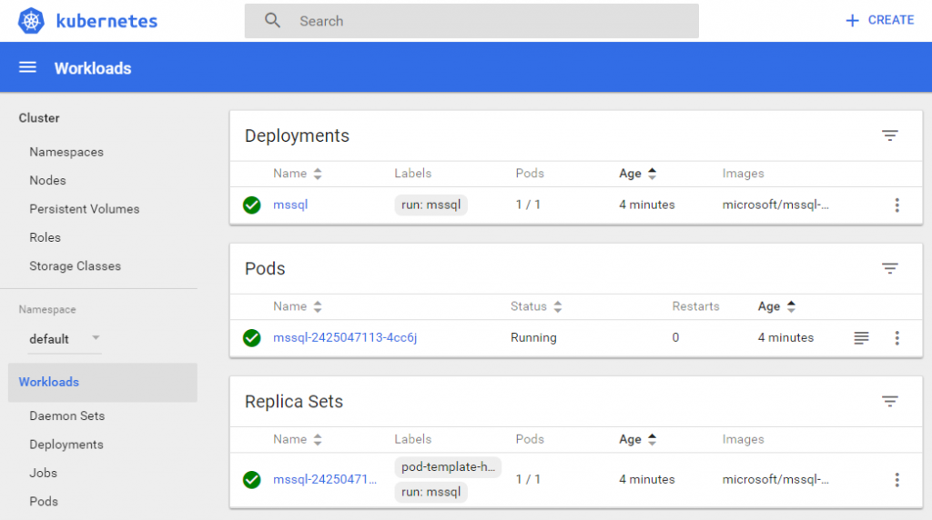 Kubernetes dashboard