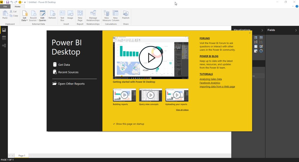 power bi desktop splash