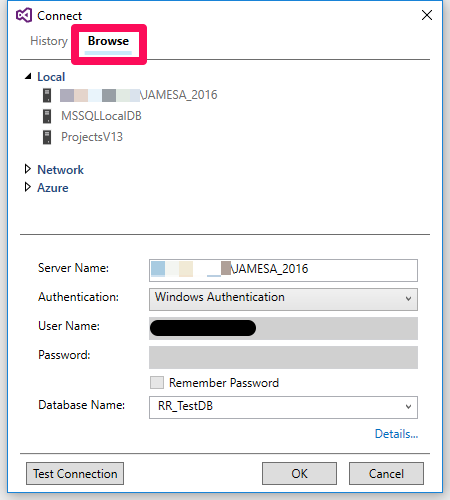 ReadyRoll Connect Database - Connection