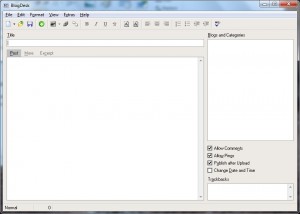 Initial screen BlogDesk initial screen