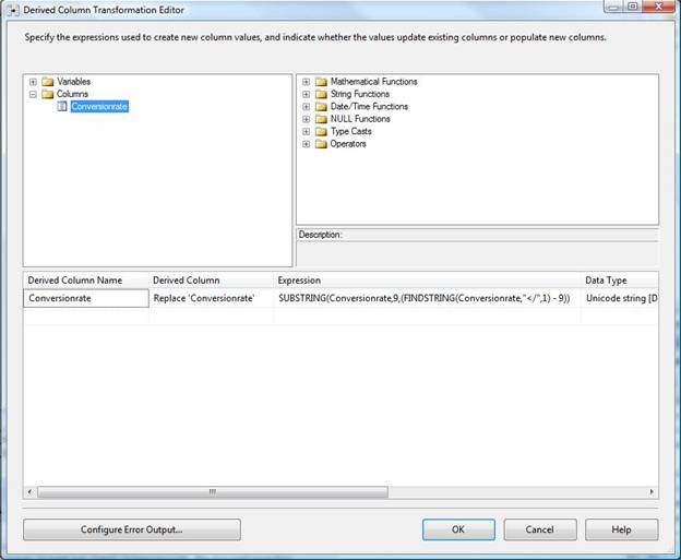 derived column properties