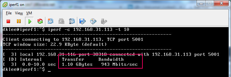 iperf Client - Different Host iperf Client - Different Host