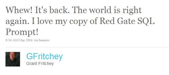 SQL Prompt Tweet