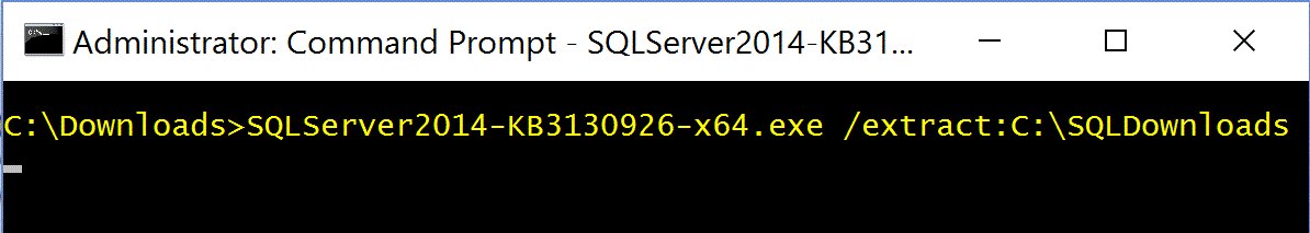 SQL Server patch extraction to a custom path
