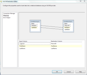 mapping page load identity with ssis