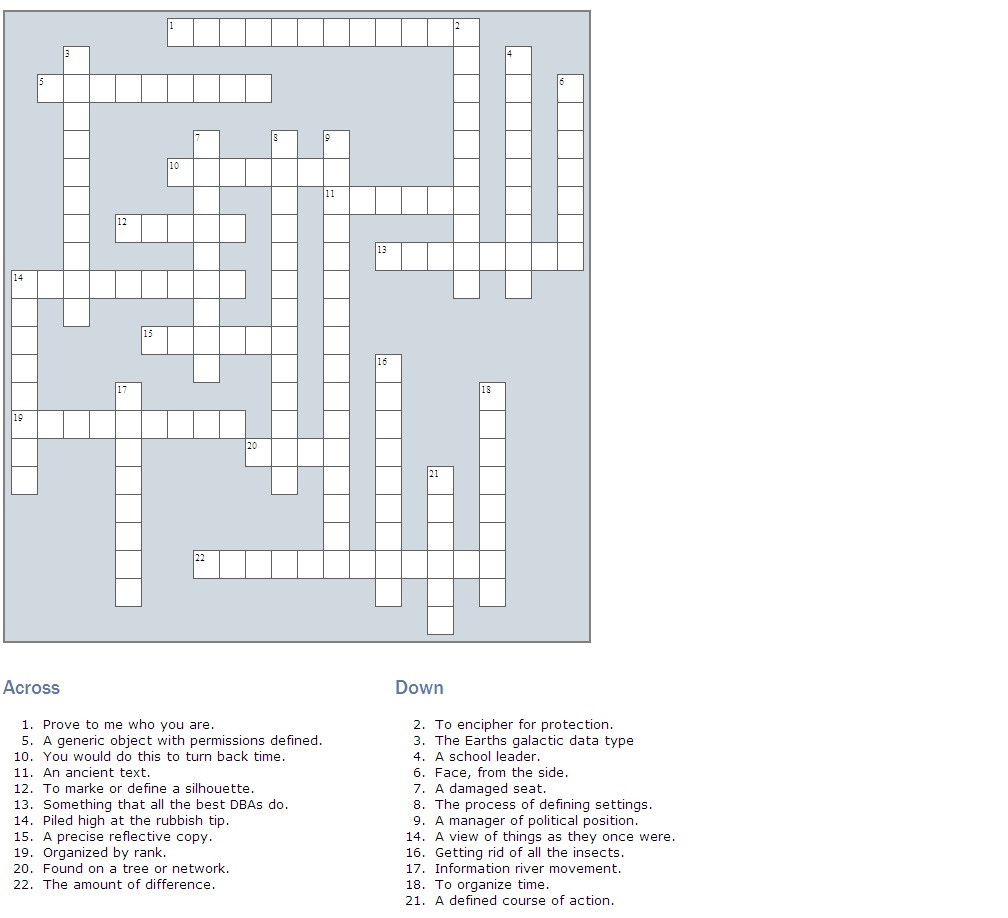 SQL Server Crossword #3