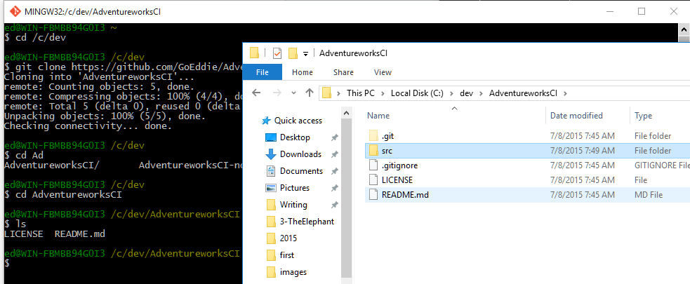 git add new folder through windows explorer