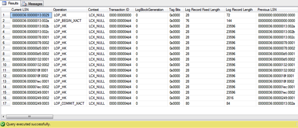With a Memory-Optimized Table we need only 17 transaction log records With a Memory-Optimized Table we need only 17 transaction log records