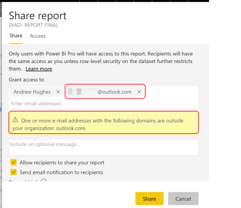 Share report - outside