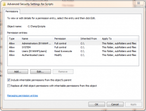 Inheritable Permissions