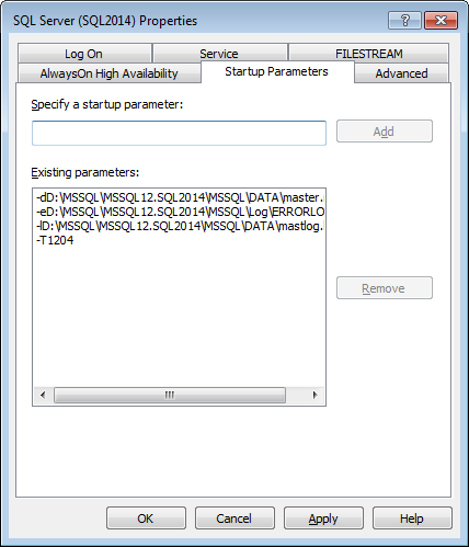 Registry-Current Startup Parameters