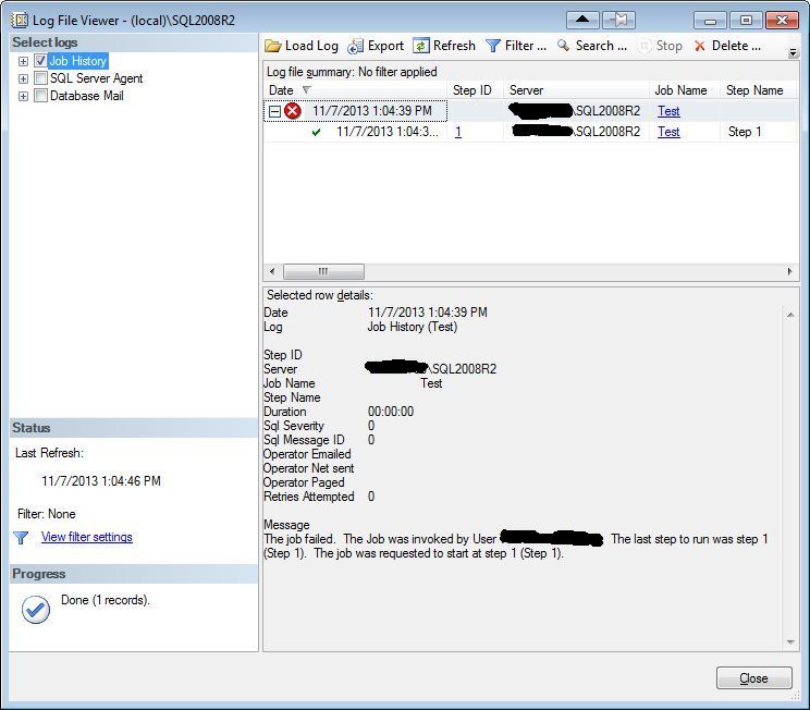 The Failed Job - History
