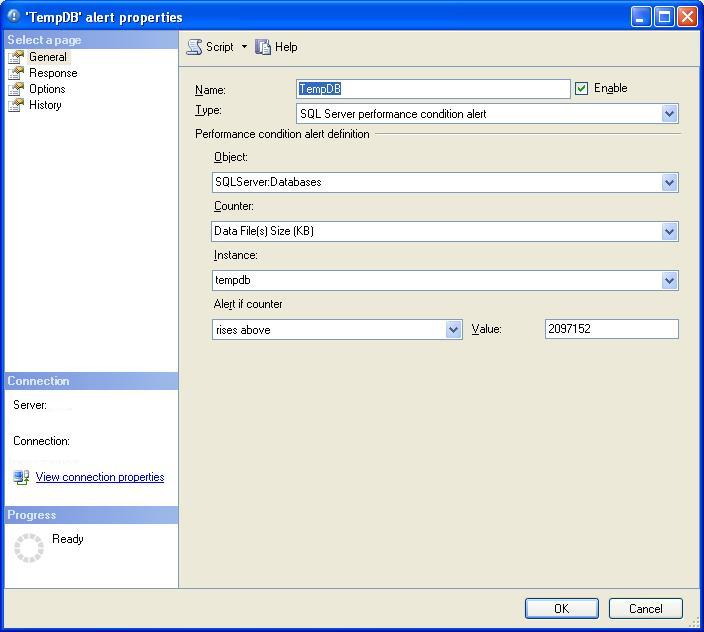 SQL Agent Alert for TEMPDB Growth