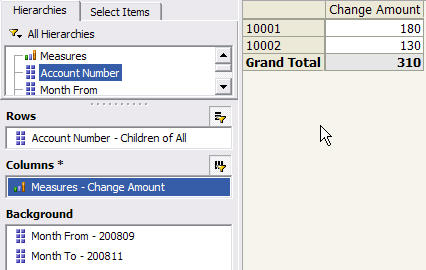 Figure 11. Selecting From and To months using ProClarity