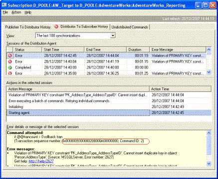 Second replicaton error
